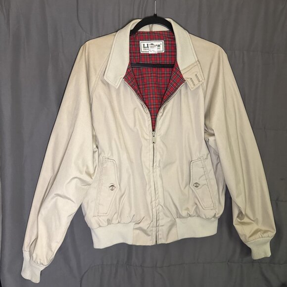 L L Bean Other - Vintage L.L. Bean Windbreaker Jacket Mens Size 42 Cream Zip Pockets